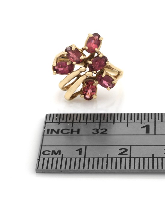 Pink Tourmaline Antique Fashion Ring in Yellow Gold